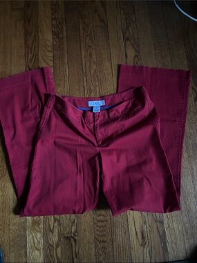 Armani Exchange Wide Leg Pants in Deep Burgundy